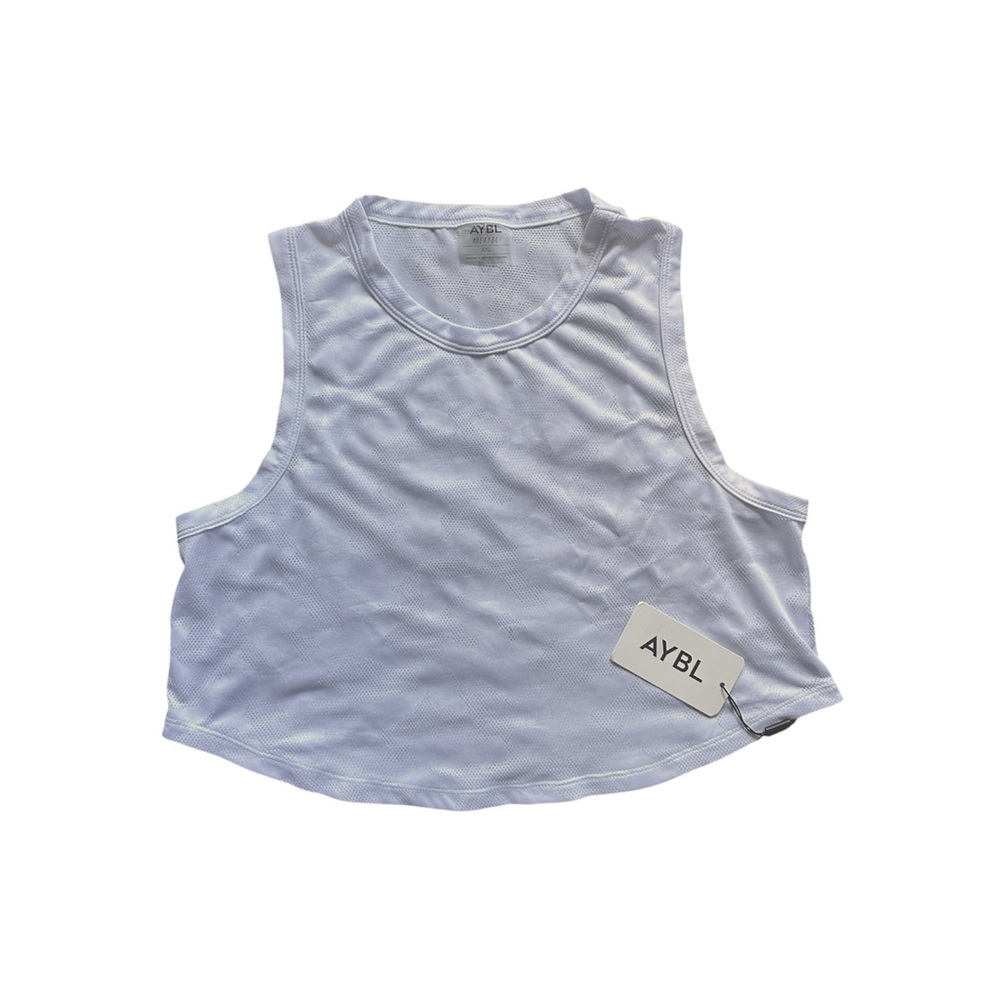 NWT AYBL White Women's Camo Mesh Crop Top